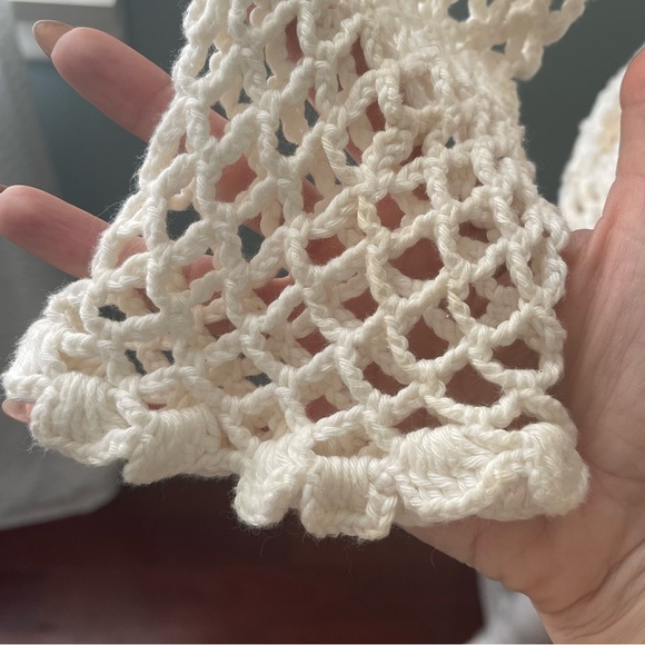 Handmade Crochet Top Small Granny Square Sheer Vintage Grandma Cottagecore Fairy - Picture 5 of 12